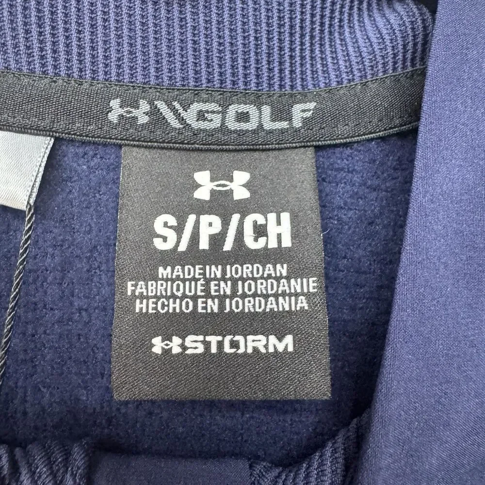 Under Armour Storm Sweater Men's Small‎ Blue 1/2 Zip Fleece Pullover Golf New